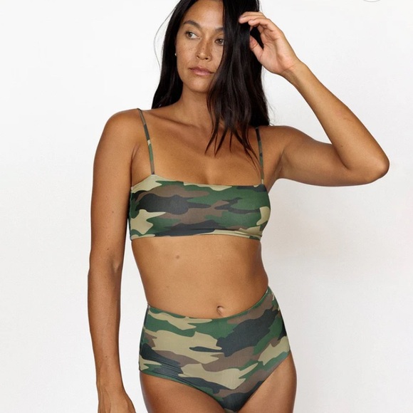 MAI Underwear Mod Bikini Top in Terracotta Camo, Size S - Picture 4 of 5